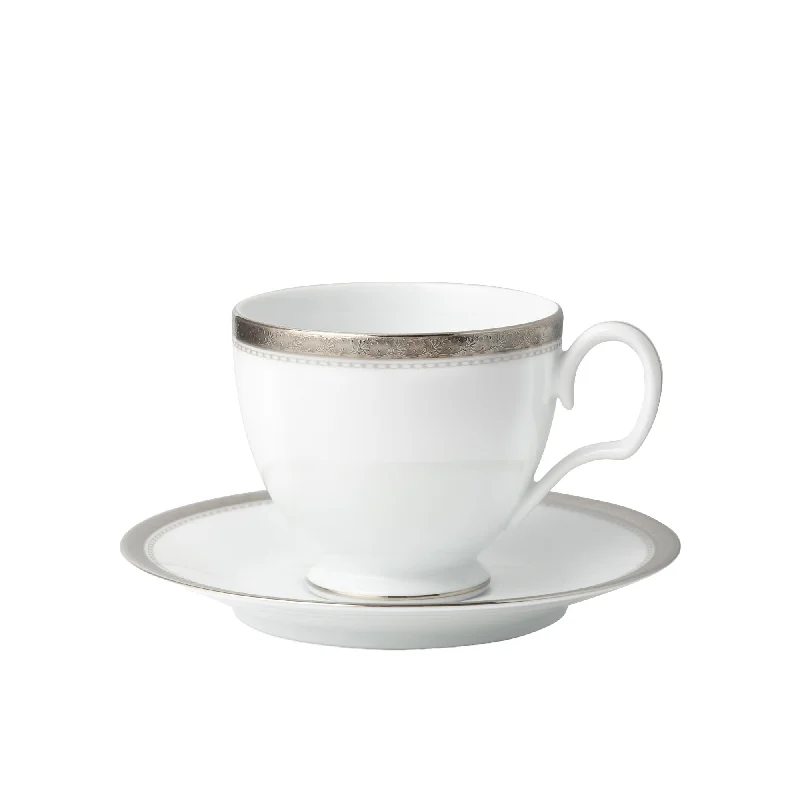 custom coffee mugs with your photo -Noritake Charlotta Platinum Tea Cup and Saucer 250ml