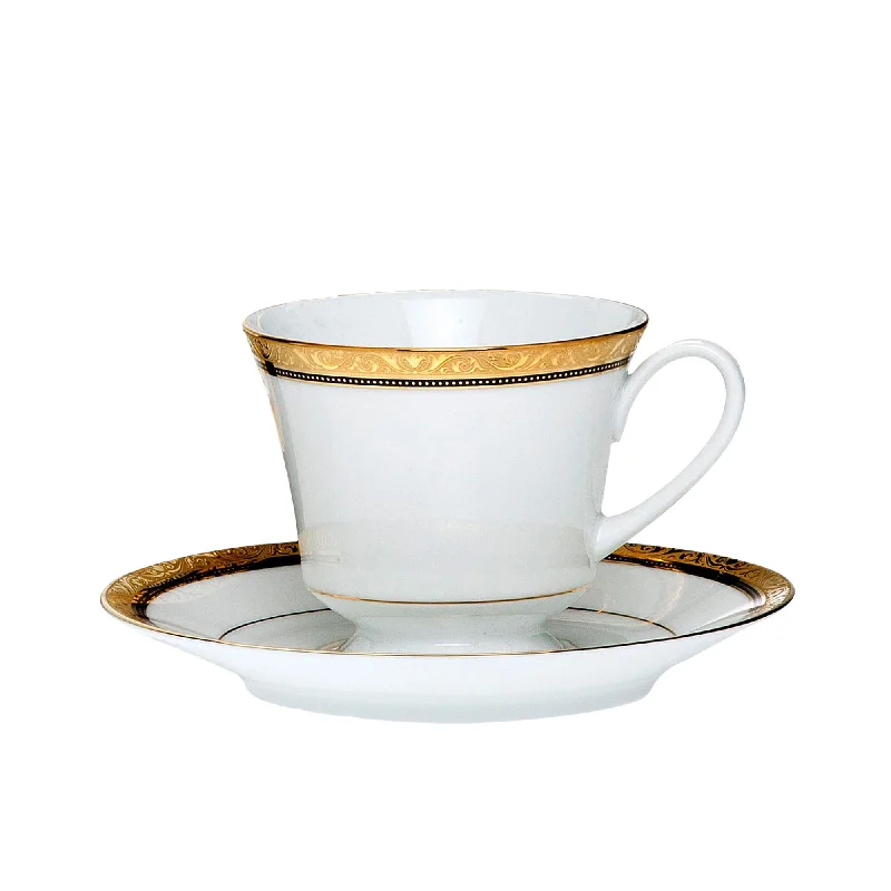 custom printed coffee mugs for office parties -Noritake Regent Tea Cup and Saucer 250ml Gold