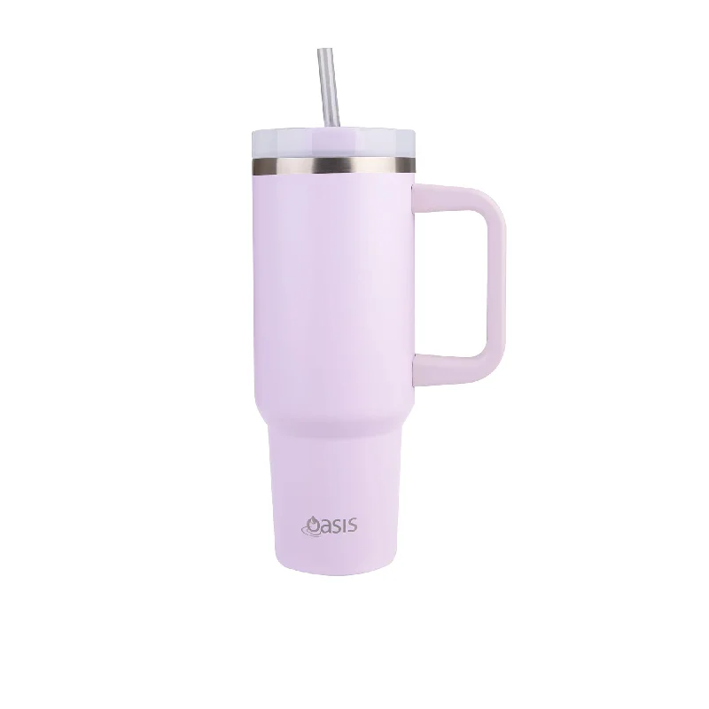 elegant glass coffee mugs -Oasis Stainless Steel Double Wall Insulated Commuter Travel Tumbler 1.2 Litre Orchid