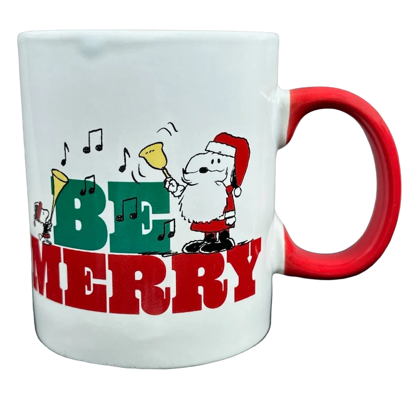 best custom travel mugs for gifts -Peanuts Snoopy & Woodstock Be Merry Mug Gibson