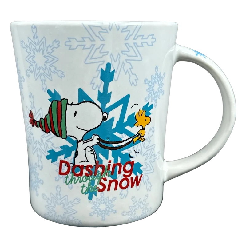 best custom mugs for work -Peanuts Snoopy & Woodstock Dashing Through The Snow Mug Gibson