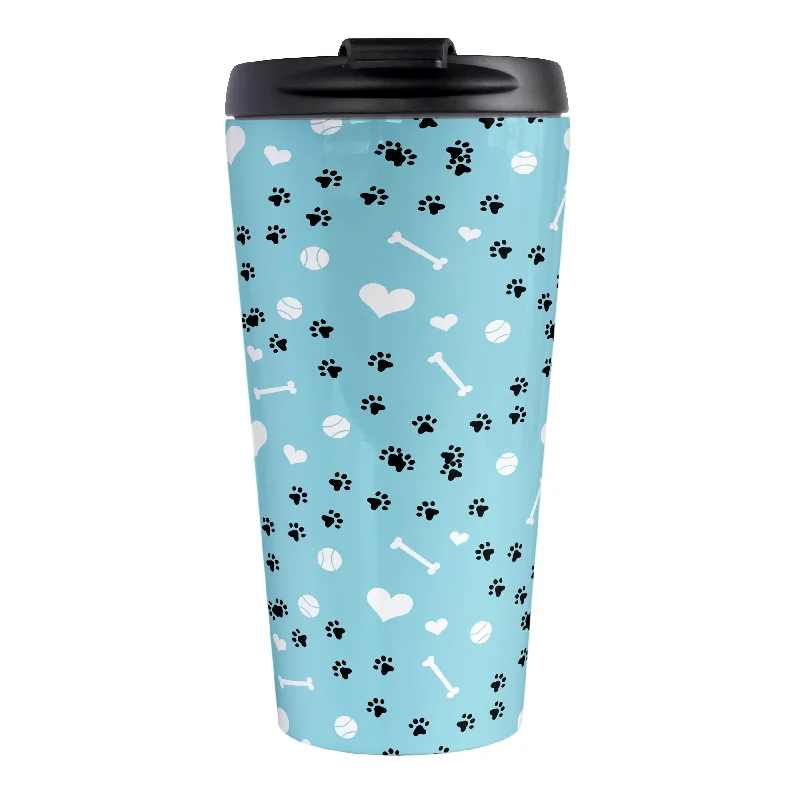 funny mugs for Christmas gifts -Puppy Run Blue Dog Travel Mug