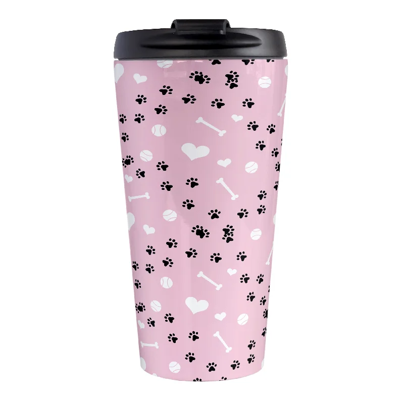 eco friendly custom tea mugs -Puppy Run Pink Dog Travel Mug