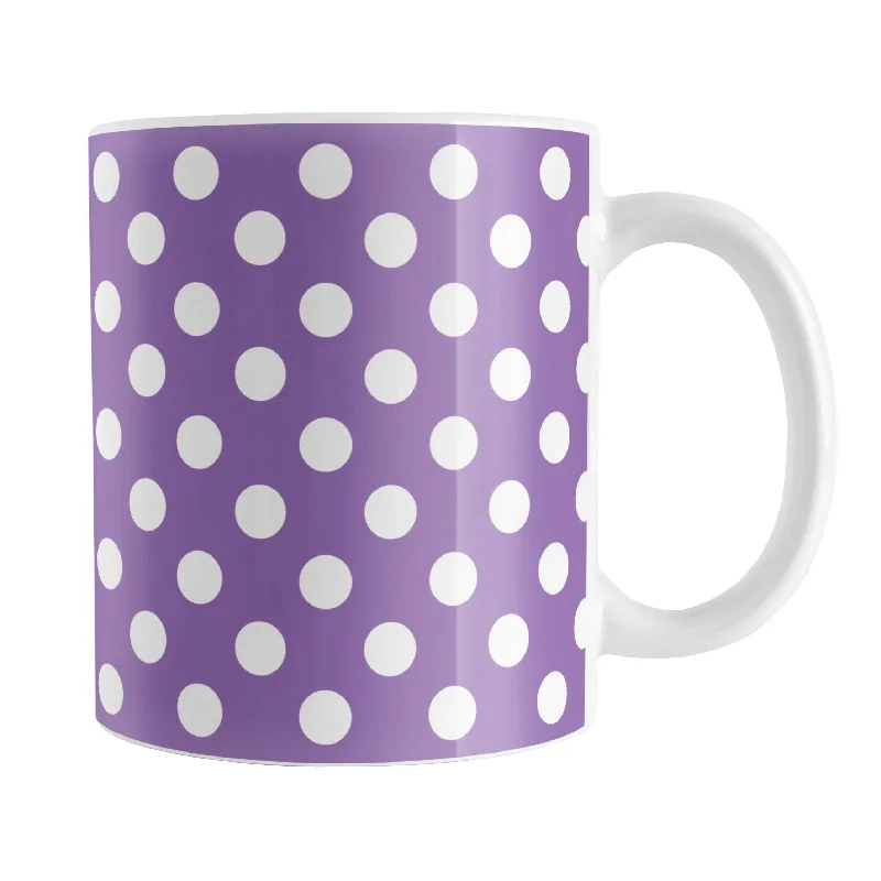 large travel mugs with handle -Purple Polka Dot Mug