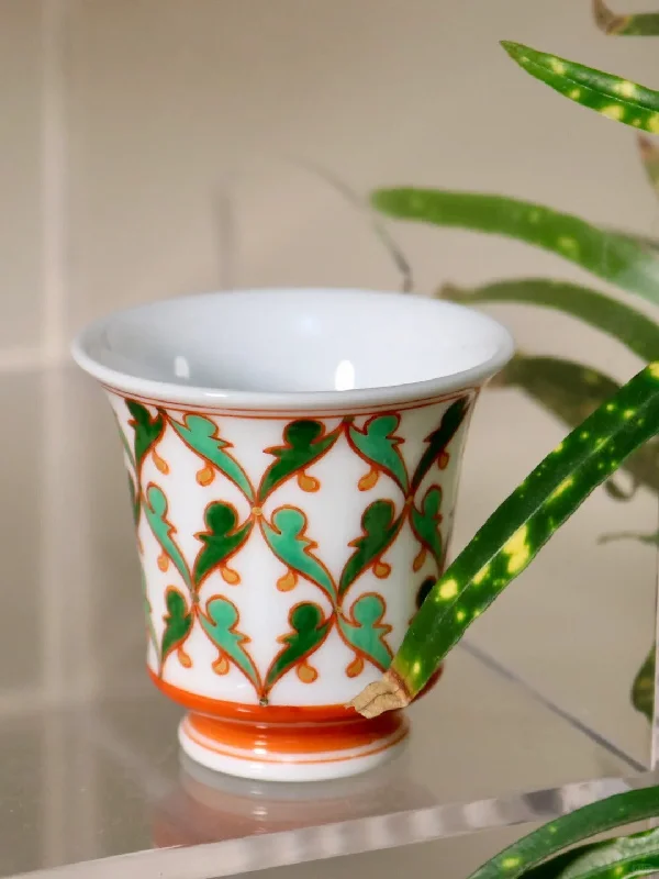 ceramic mugs with beautiful patterns -[清和堂 x Gohobi Gallery] Hand-painted Green Baoxiang flower Tea Cup