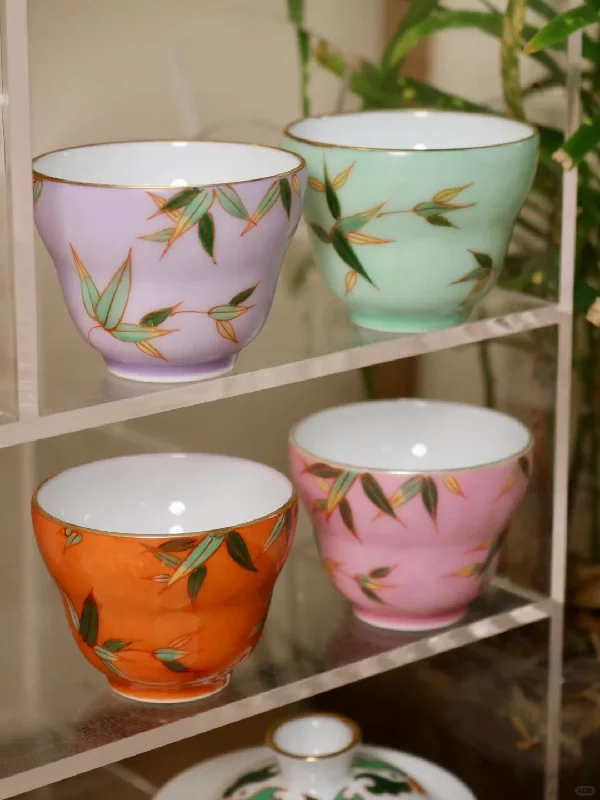 insulated stainless steel coffee mugs -[清和堂 x Gohobi Gallery] Hand-painted Bamboo Leaf Pattern Tea Cup