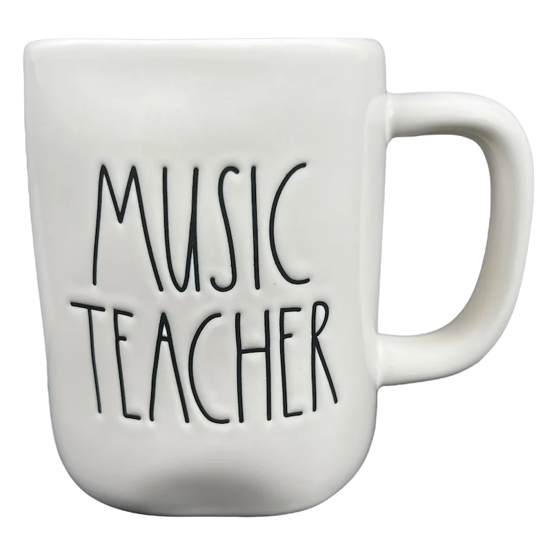 best custom coffee cups with photos -Rae Dunn Artisan Collection MUSIC TEACHER Mug Cream Interior Magenta