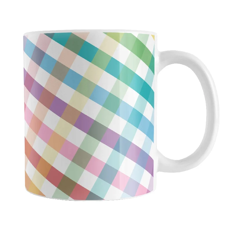 creative coffee mugs for office -Rainbow Gingham Mug