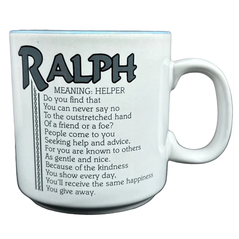 custom coffee cups with name for gifts -RALPH Poetry Name Light Blue Interior Mug Papel