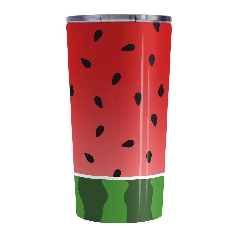 personalized glass mugs for gifts -Red and Green Watermelon Tumbler Cup