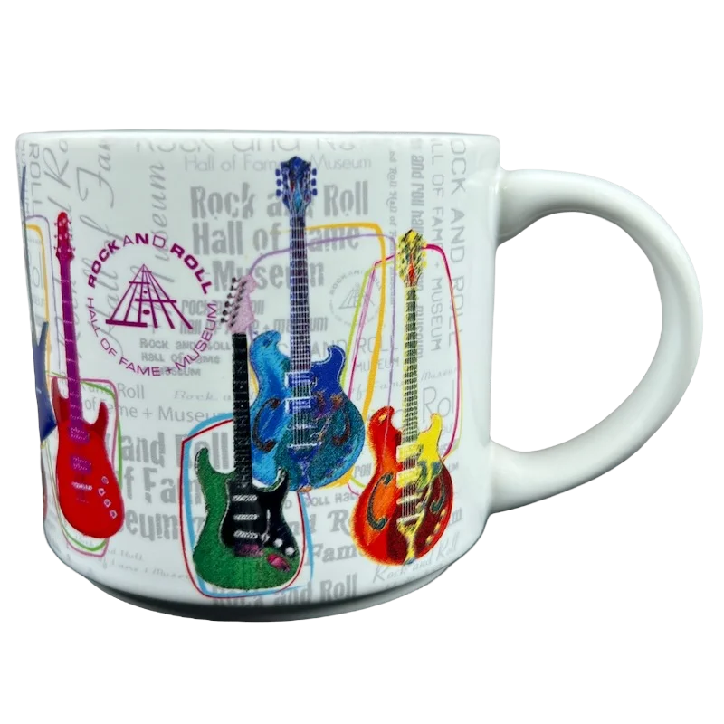 travel coffee cups for tea -Rock And Roll Hall Of Fame + Museum Guitars Mug