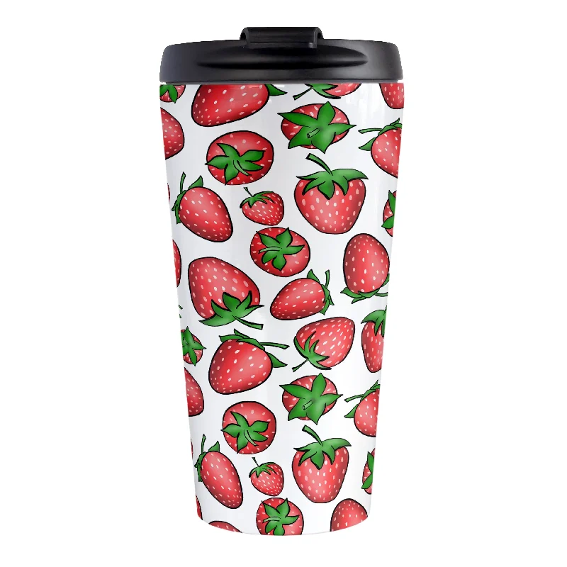 large coffee mugs with funny pictures -Strawberries Travel Mug