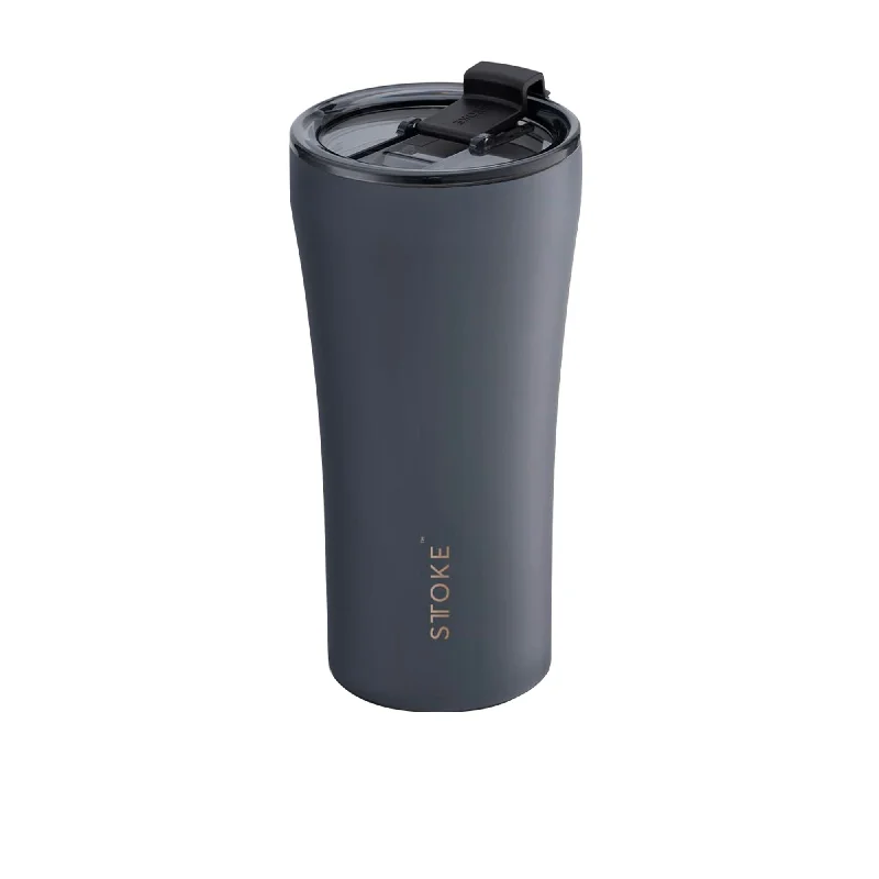 large ceramic coffee mugs for tea -Sttoke Ceramic Reusable Coffee Cup 470ml (16oz) Slated Grey