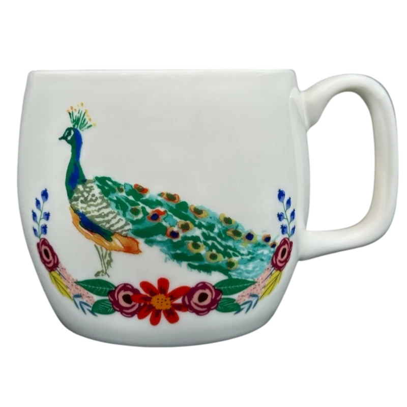 funny coffee cups for family -Stunner Peacock Mug Opal House