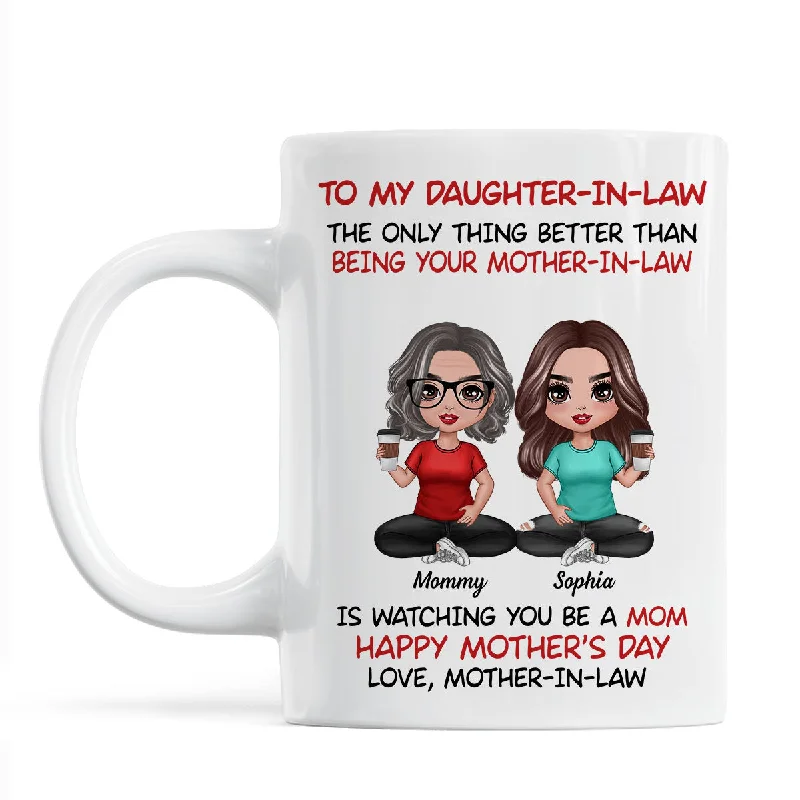 luxury coffee tumblers for gifts -To My Daughter-In-Law Doll Women Happy Mother‘s Day Personalized Mug