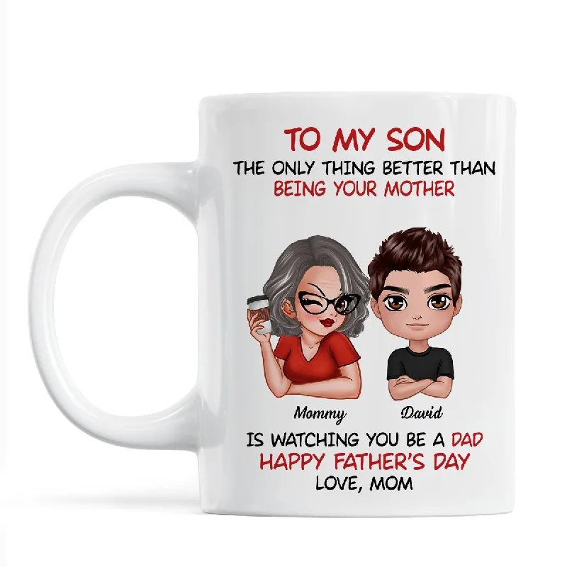 personalized ceramic mugs for gifts -To My Son From Mom Happy Father‘s Day Personalized Mug