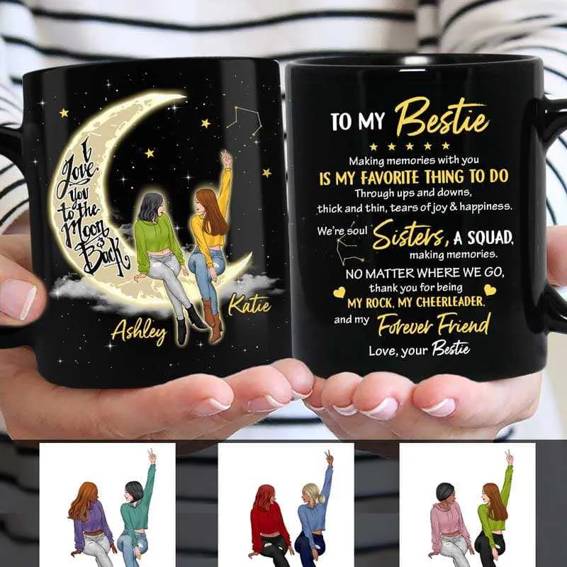 insulated stainless steel coffee mugs -To My Bestie On Moon Personalized Mug