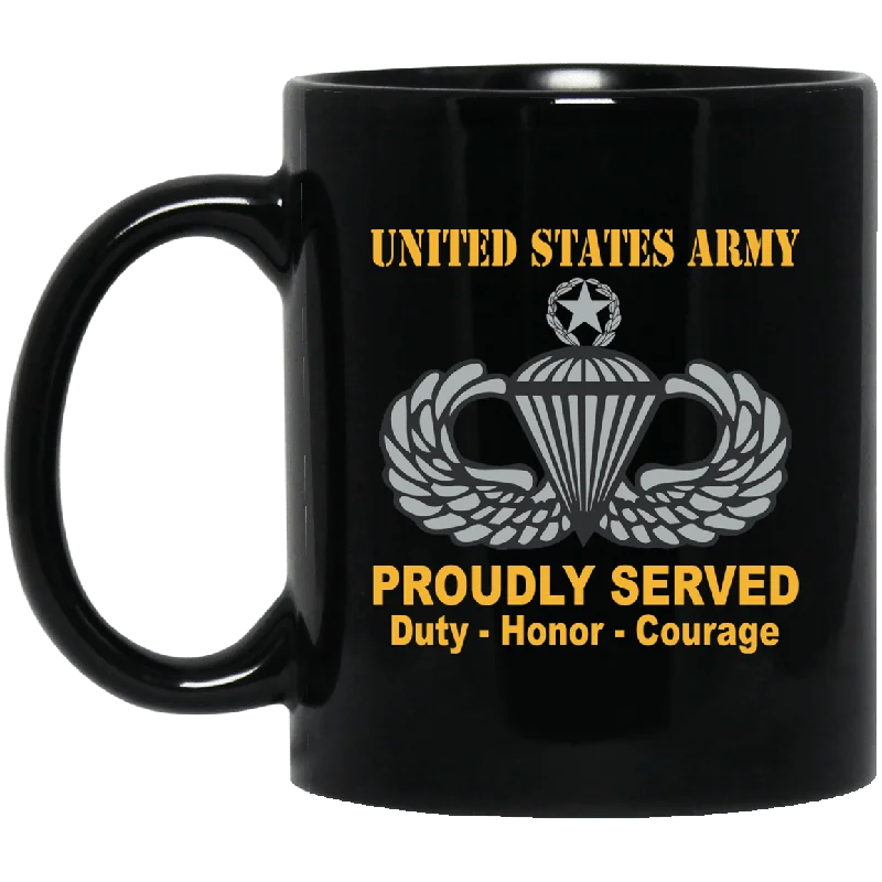 insulated tea tumblers with logo -US Army Master Parachutist Wings - Parachutist Badge 11 oz - 15 oz