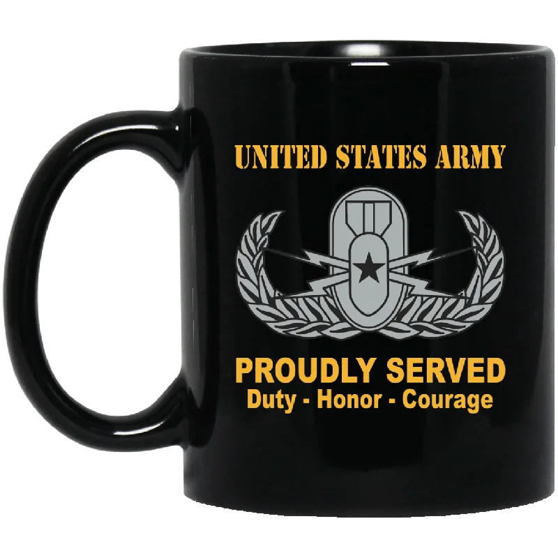 personalized glass tea mugs -US Army Senior Explosive Ordnance Disposal Badge 11 oz - 15 oz