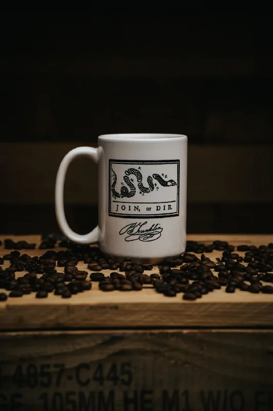 best custom coffee mugs for business gifts -Join or Die Ceramic Mug