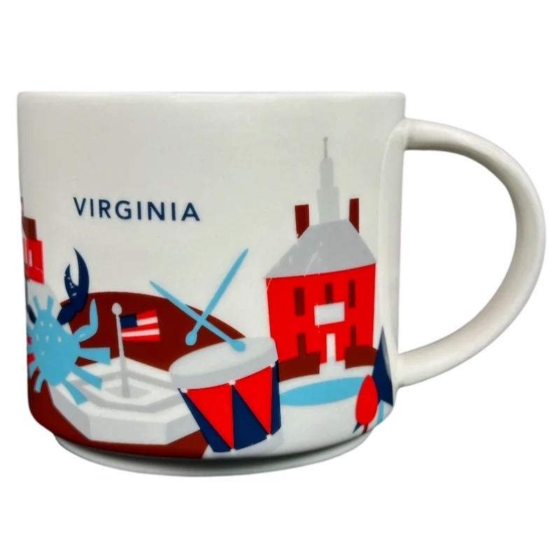 glass coffee tumblers with lid -You Are Here Collection Virginia 14oz Mug Starbucks