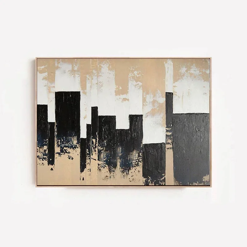 minimalist decorative wall paintings-Ethereal Metropolis - Abstract City Painting