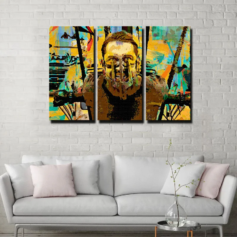 retro nature wall art paintings-Abstract Fury Road Canvas Set