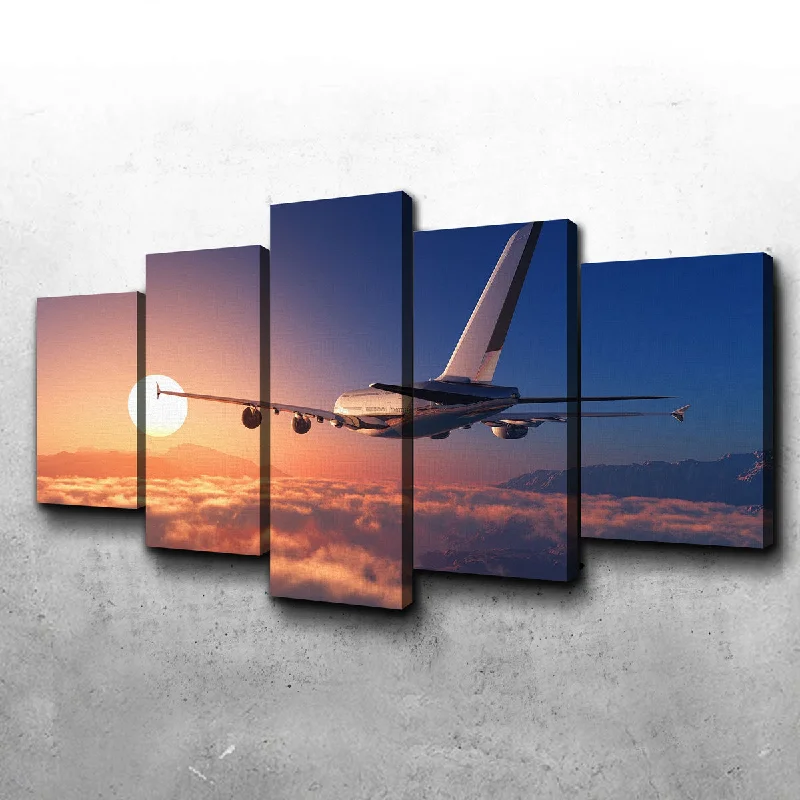 scenic nature art wall paintings-Airplane Above The Clouds