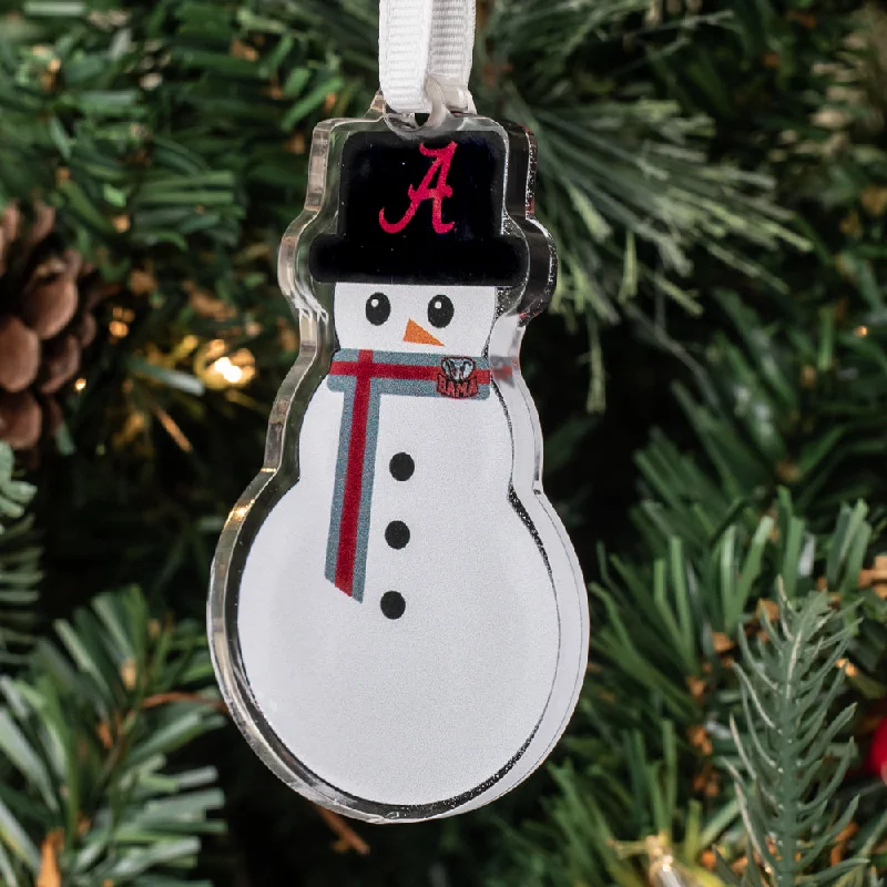 creative abstract botanical paintings-Alabama Crimson Tide - Alabama Snowman Double-sided Ornament