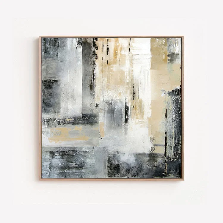 nature-inspired wall canvas art-Warm Tons - Black and Brown Abstract Art Painting on Canvas