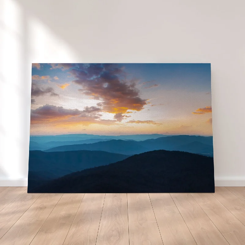 retro abstract art paintings-Blue Ridge Sunset