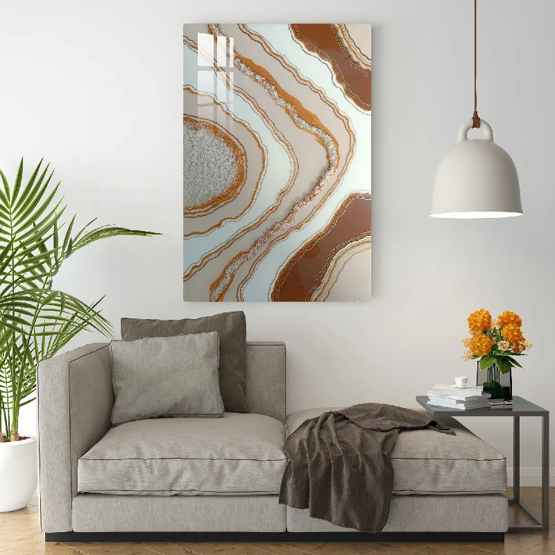 vintage nature abstract wall art-Brown lines Epoxy Resin Wall Art