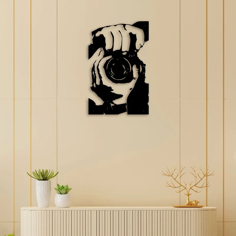 decorative landscape wall art-Camera Man Metal Wall Art