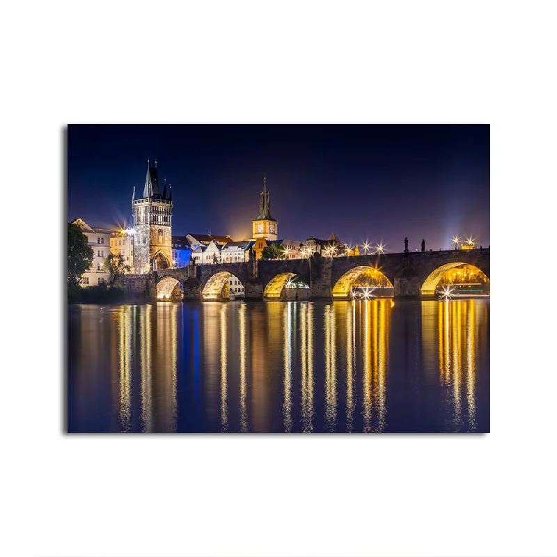 minimalist animal-themed decorative paintings-Charles Bridge with Old Town Bridge Tower