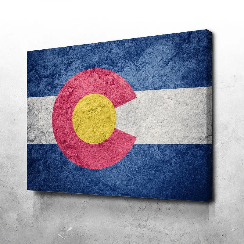 colorful vintage decorative paintings-Colorado Flag Canvas Set