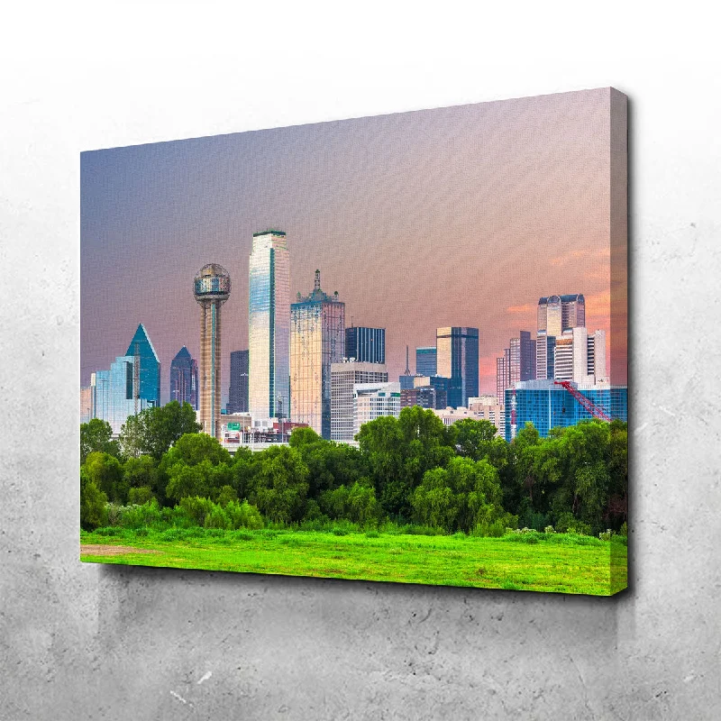 colorful hand-painted floral paintings-Dallas Skyline