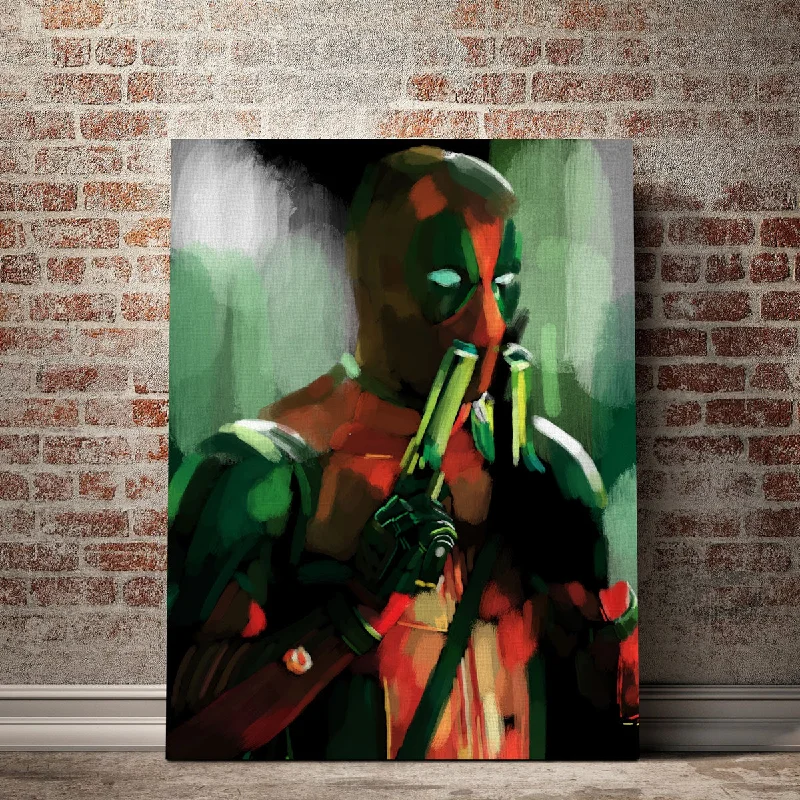 artistic geometric abstract wall paintings-Deadpool With Guns