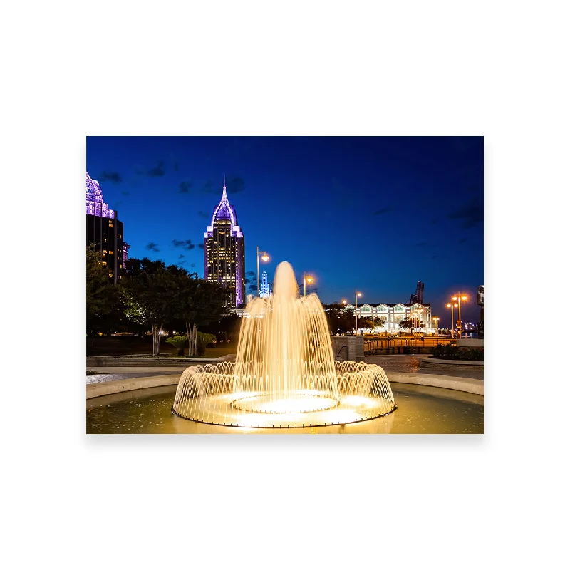 minimalistic decorative paintings for wall-Downtown Mobile - Fountain