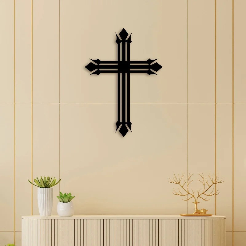 decorative wall art for home-Elegant Christian Cross Metal Wall Art