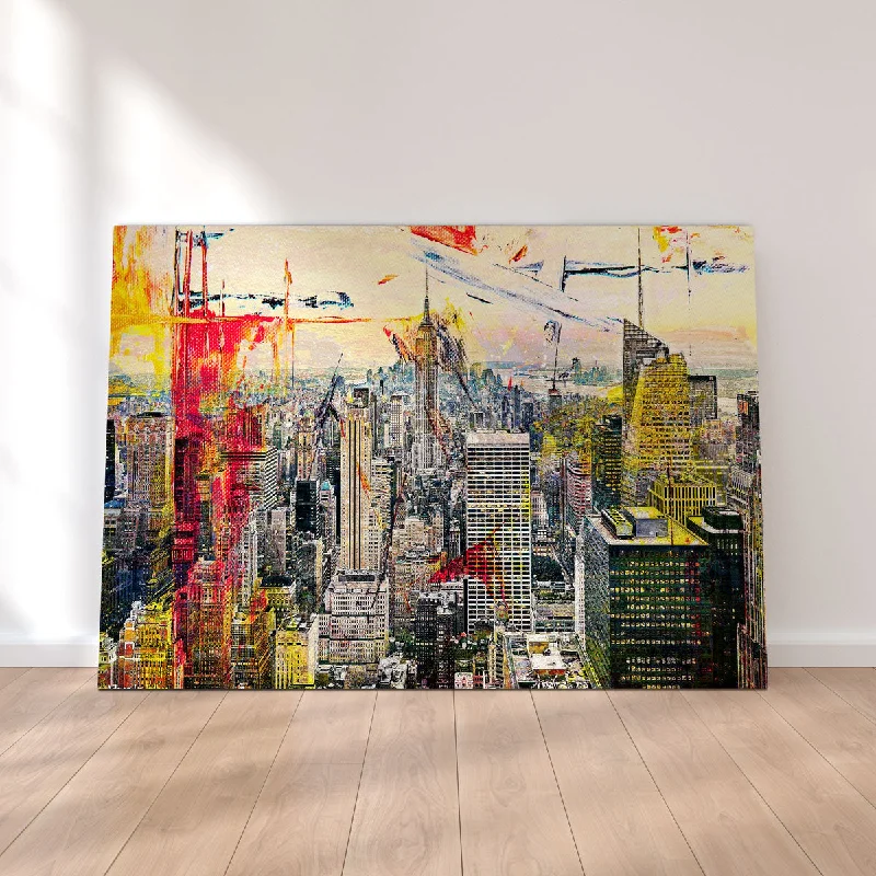 bold and colorful abstract paintings-Empire State Canvas Set