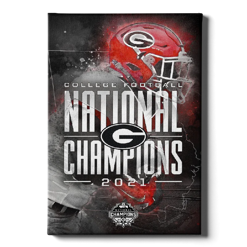 abstract modern landscape canvas paintings-Georgia Bulldogs - 2021 College Football National Champions