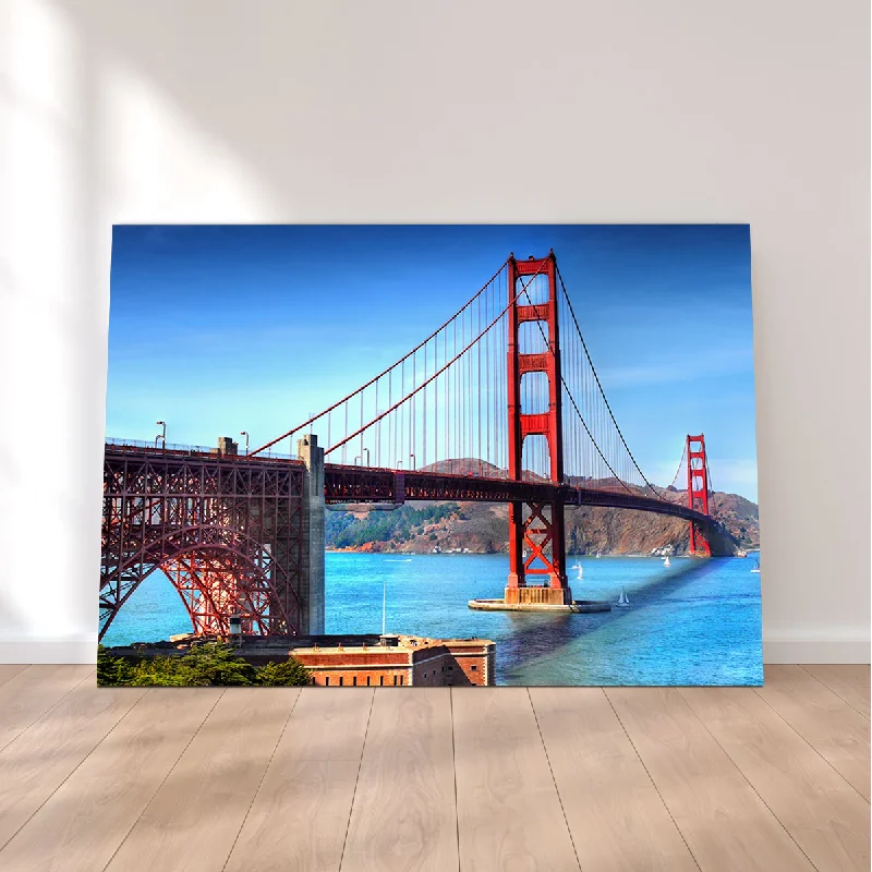 large geometric nature decorative paintings-Golden Gate Bridge