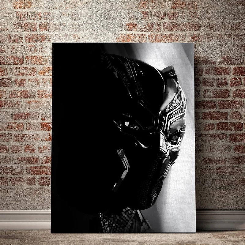 bright modern decorative paintings-Grayscale Black Panther