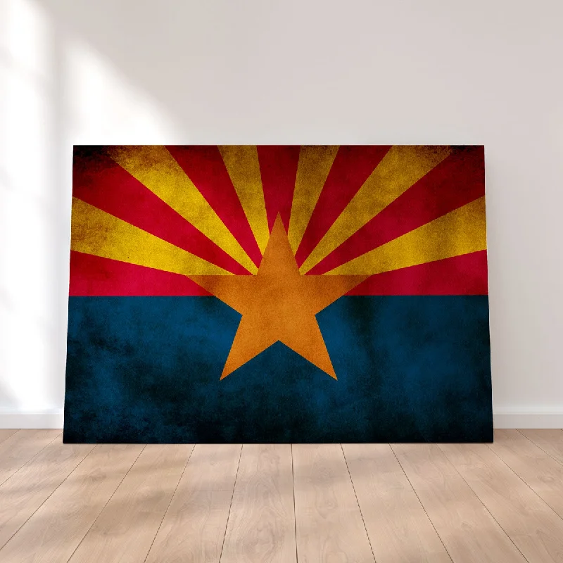 large geometric flower paintings-Grunge Arizona State Flag