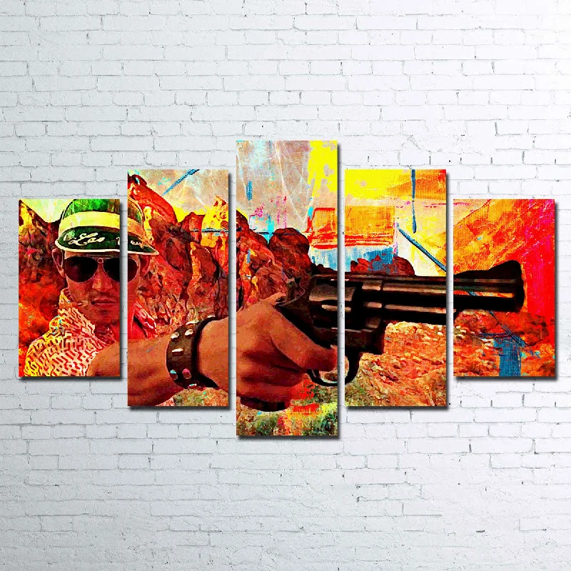 modern vintage decorative paintings-Las Vegas Trip Canvas Set