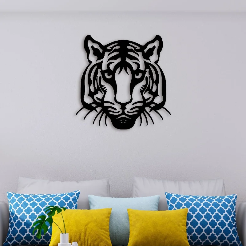 tropical wall decorative paintings-Lovely Tiger Face Metal Wall Art