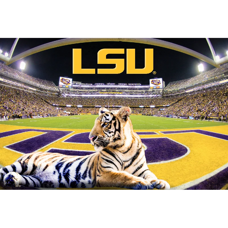 coastal beach canvas paintings-LSU TIGERS - Mike the Tiger VII's Kingdom Dimensional Wall Art