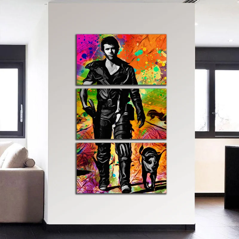 colorful geometric wall art paintings-Mad Max Canvas Set