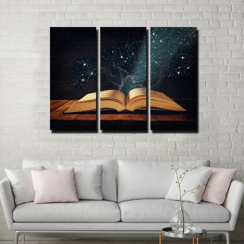 creative abstract decorative paintings-Magical Book Canvas Set