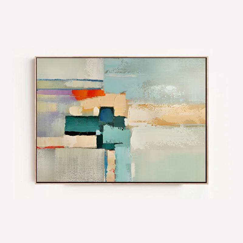 colorful abstract canvas wall art-Modern - Large Abstract Green Painting on Canvas